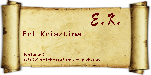 Erl Krisztina névjegykártya