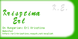 krisztina erl business card